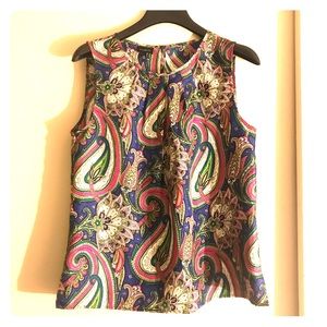 Talbots 100% Silk Paisley Sleeveless Blouse